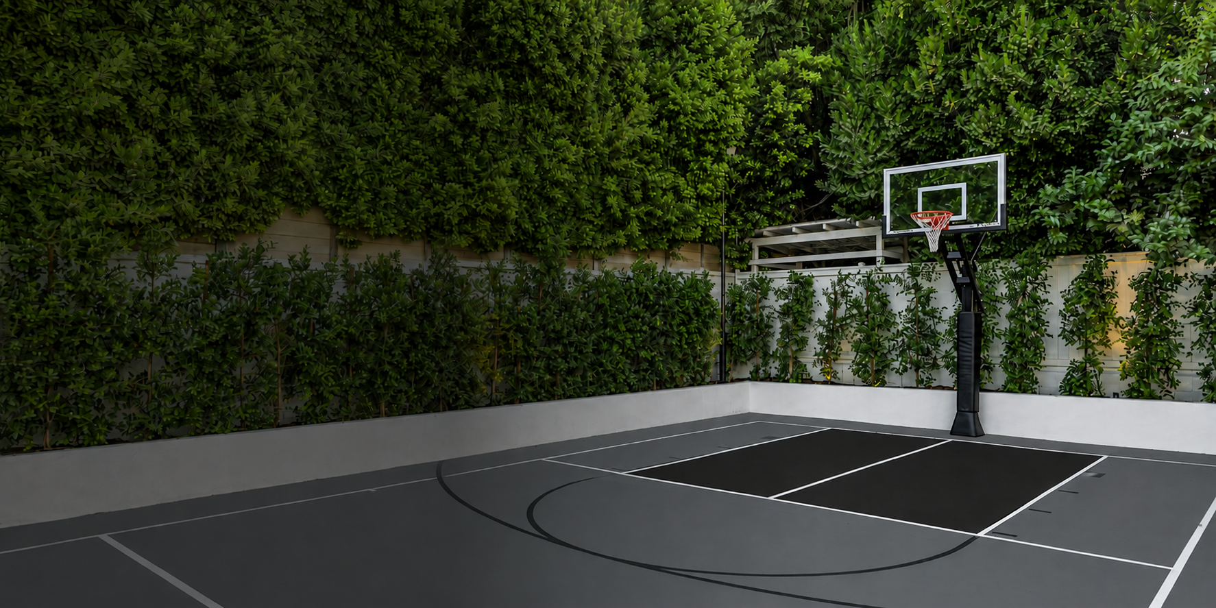 Completed backyard sport court built in Adelaide